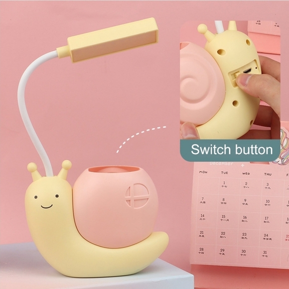 LED Snail Shape Desk Lamp For Child With Pen Holder - Picture 5 of 6